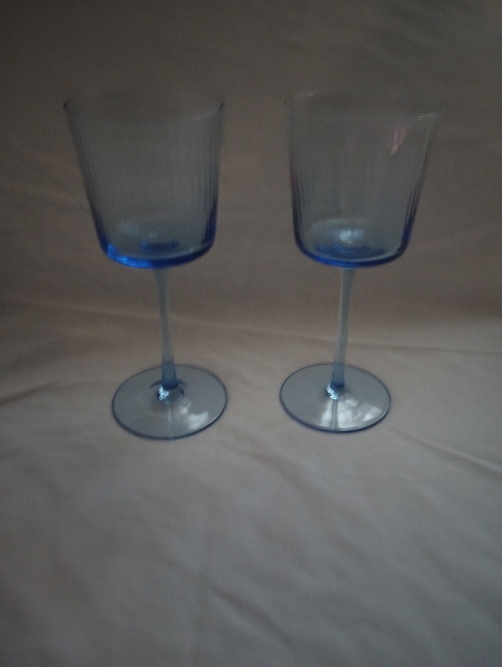 LSA International Gems Sapphire Blue Fluted Wine Glasses-Set Of 2